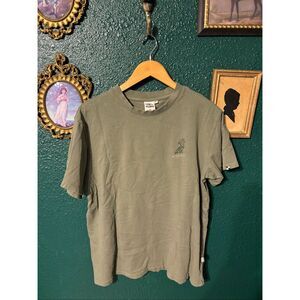 Bearded Goat Mens Olive Green Short Sleeve Shirt Sz Large